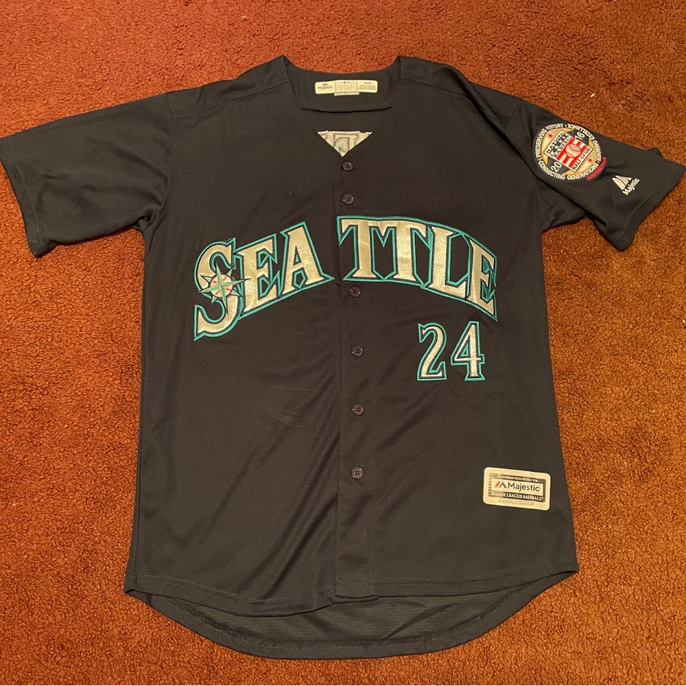 Ken Griffey Jr Seattle Mariners (Alternate) Hall of Fame Cool Base jersey (24)